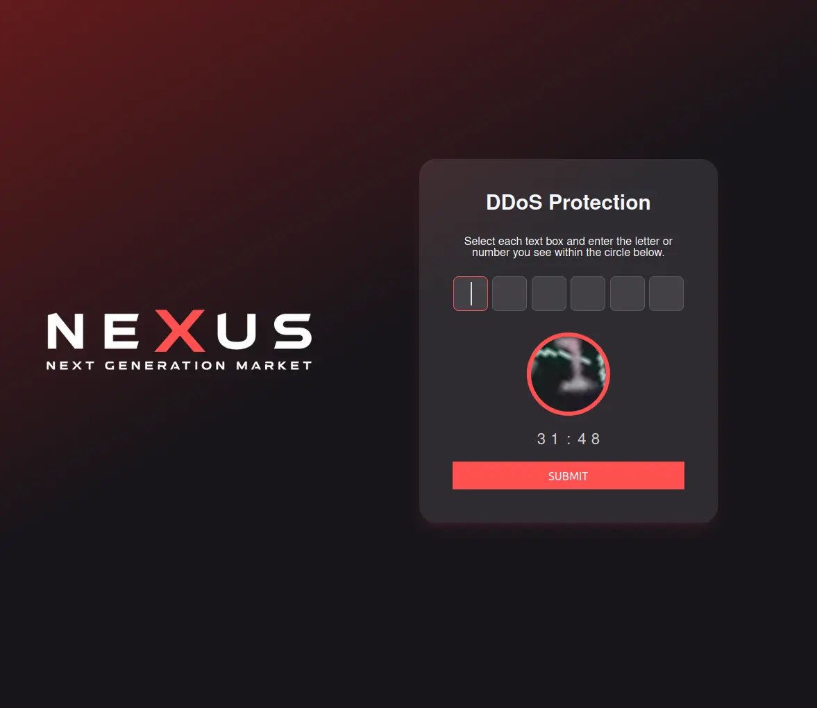 NEXUS DDoS Protection Screen